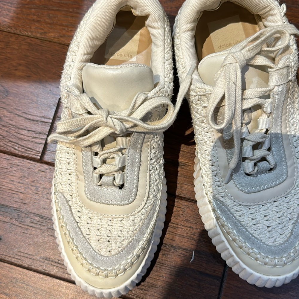 Cream platform sneakers